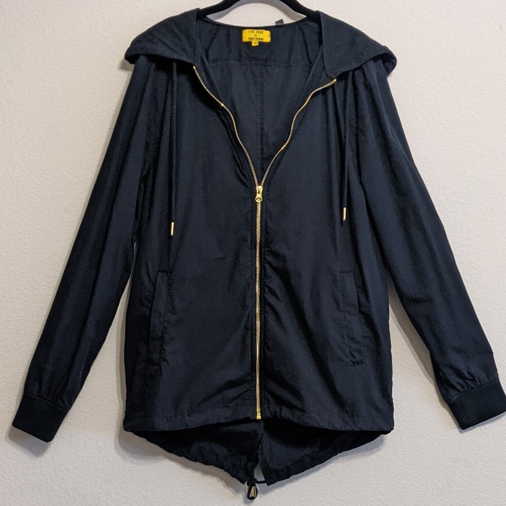 Five Four Poggy The Man Black Hooded Lightweight Parka Jacket Size Medium